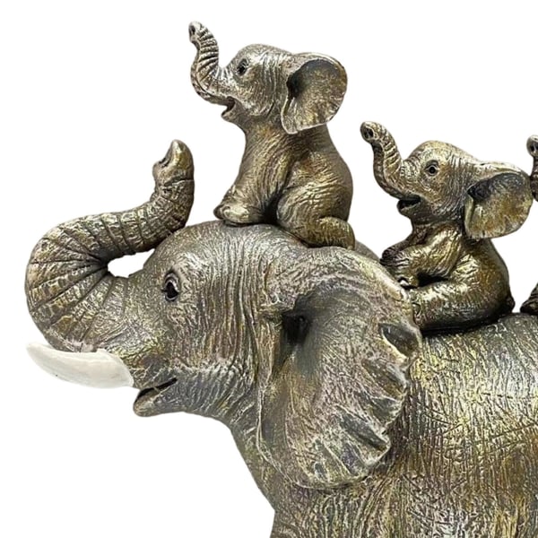 1/2 För Creative Elephant Statue Bordsskiva Resin för festivaler Silver 1 Pc
