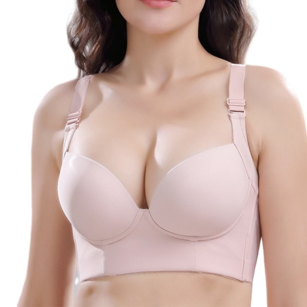 1/2/3 Dam Deep Cup BH Shapewear Ryggstängning Sexiga underkläder Pink AB 40 1 Pc