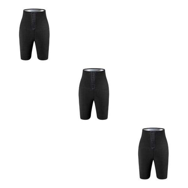 1/2/3 Womens Sweat Sauna Body För Shaper Shorts för Gym S/M 54-57cm 3PCS