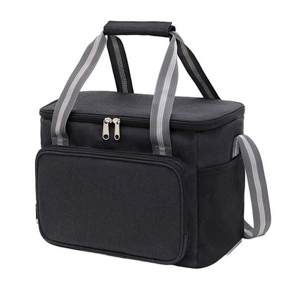 1/2 resevänlig hopfällbar thermal väska för picknick på resande fot black 2Set