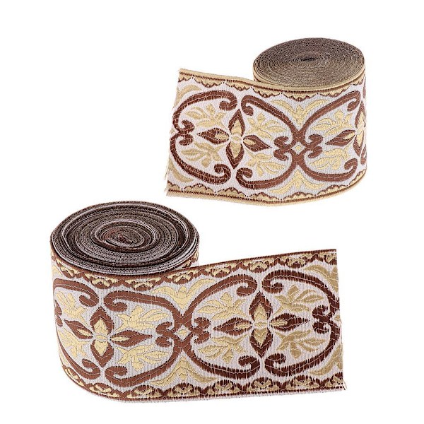 1/2/3/5 5 meter/ 5,5 Yds Jacquard Trim Wide Woven Border Ribbon Color 6cm x 5M 1Set