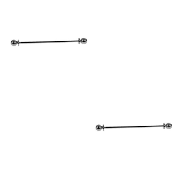 1/2/5 mäns runda huvudskjorta Krage Clip Bar Pin Clip Tie Brosch Silver 65 x 6mm 2Set
