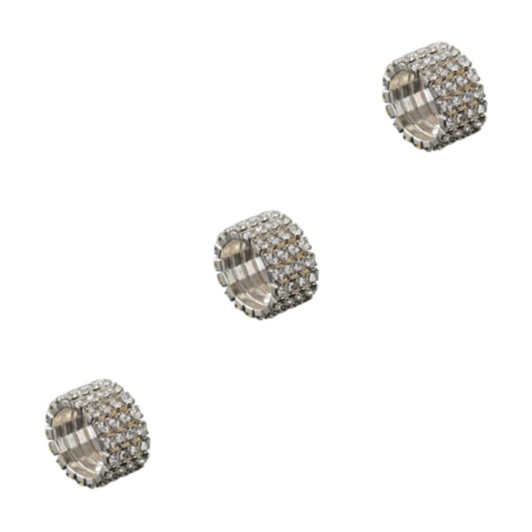 1/2/3/5 Stretch Crystal Ring Utsökt inläggning för Elegant silver 4 rows 3PCS