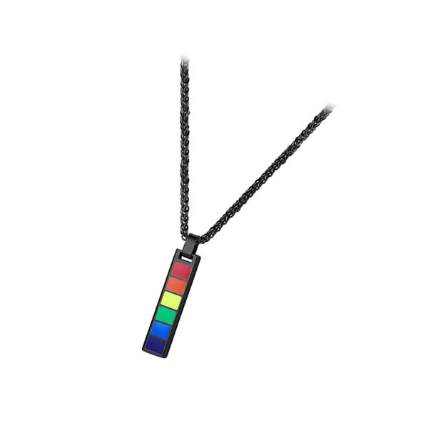 1/2 Chic För Lesbian Peace Rainbow Pendant Halsband Chain Gift Black 1 Pc