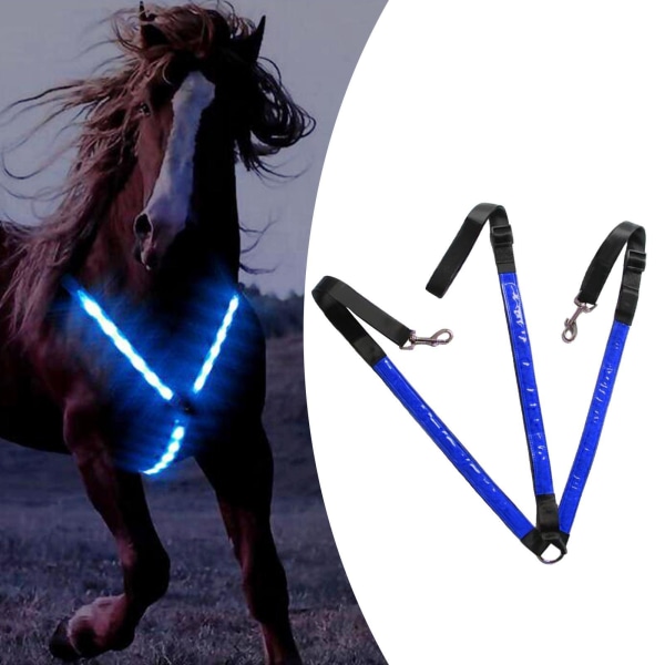 1/2/3/5 justerbar LED-hästbröstkrage mycket synlig Blue 1 Pc