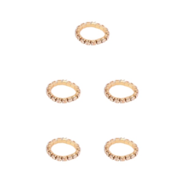 1/2/3/5 Stretch Crystal Ring Utsökt inläggning för Elegant golden 1 row 5PCS