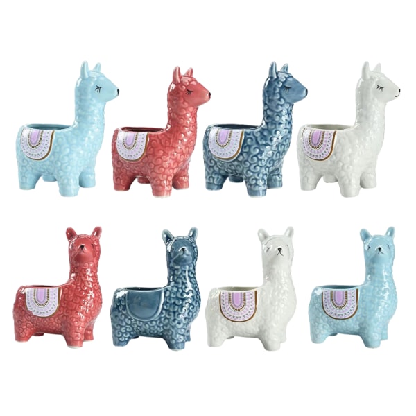 1/2/3 Animal Shape Krukor - Snygg hållbar keramisk blomväxt Crooked Head skyblue 1 Pc