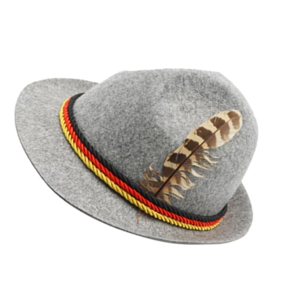 Vuxna Oktoberfest Hatt Bavarian German Beer Cosplay Hat Light Gray