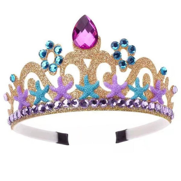 1/2/3 Crystal Girl Kids För Crown Dance Teens Costume Headdress Gold 12cm Dia 1Set