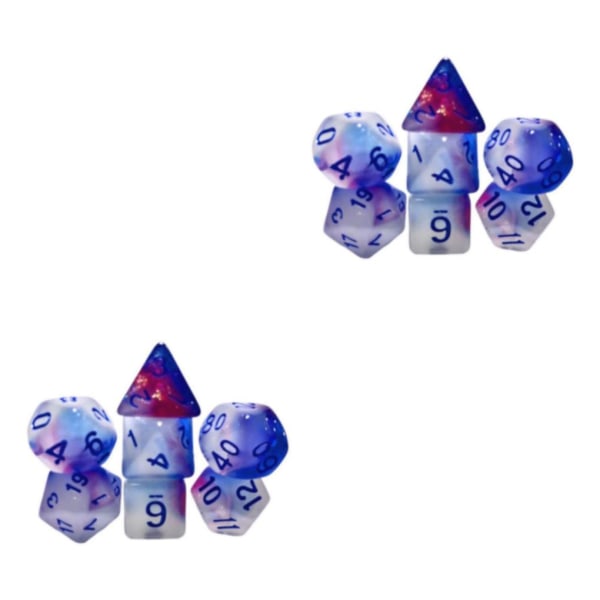 1/2/3 7Pack Multi tärning Set Glow in Dark för rollspel 2Set