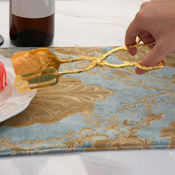 1/2 kökstång Matserveringstång Dessertklämma Square Gold 1Set