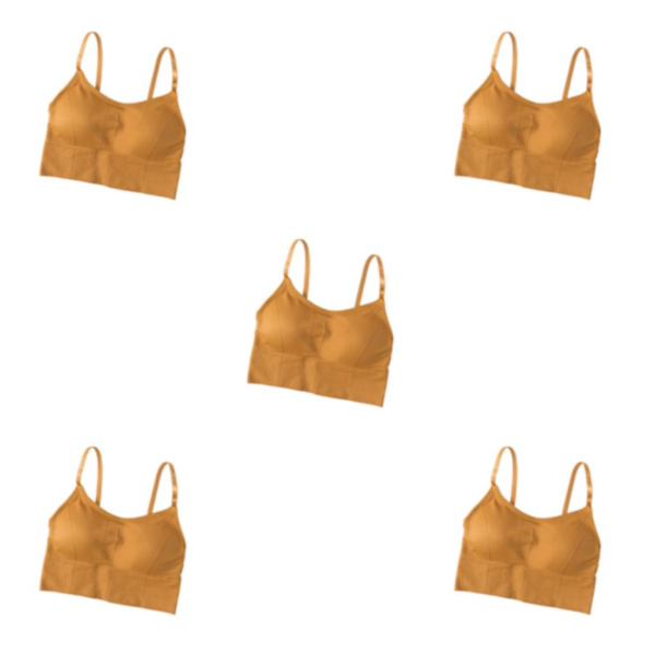 1/2/3/5 Dam Tank Crop Top BH Sexiga Underkläder Underkläder Bralette Orange 5PCS