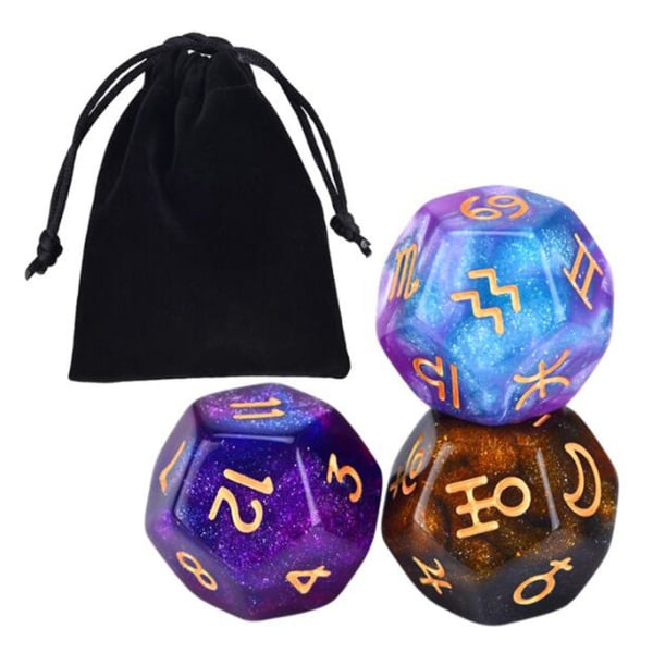 1/2/3/5 3st Akryl Astrologiska Tärningar Konstellationstärningar för Style A 1Set
