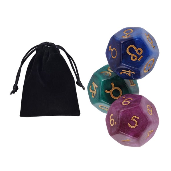 1/2/3/5 3st Akryl Astrologiska Tärningar Konstellationstärningar för Style C 1Set