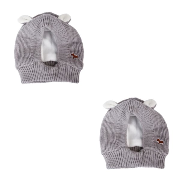 1/2/3/5 Varm cap plysch och förtjockad för barn Varm och gray 2PCS