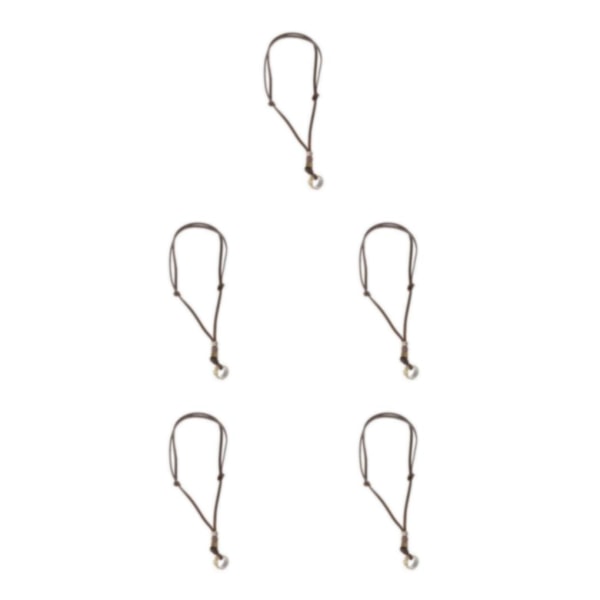 1/2/5 Antik Punk brunt läderhänge justerbart halsband 5Set