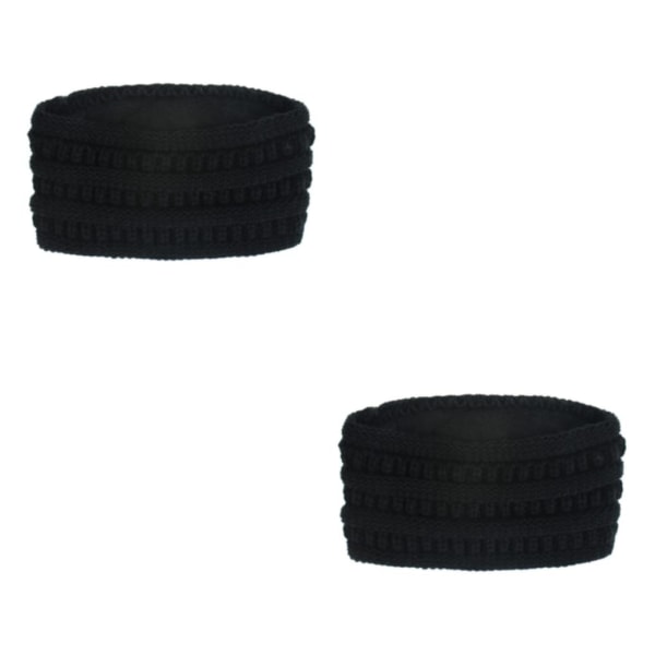 1/2/3/5 Fashionabla multifunktionella stickade pannband för kvinnor black 2Set