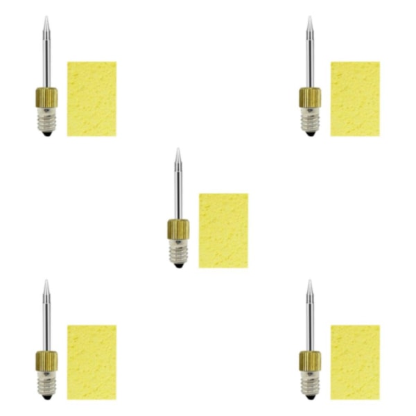 1/2/3/5 Lödkolvspets Byte av lödspets gängad Tip B with sponge 5Set