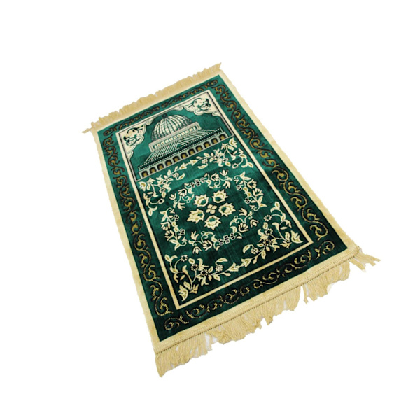 Muslimsk bönematta Eid Broderi Gobeläng Matta Halkfri matta Green 110x70cm