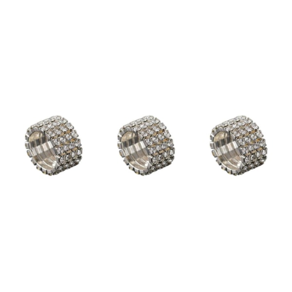 1/2/3/5 Stretch Crystal Ring Utsökt inläggning för Elegant silver 4 rows 3PCS