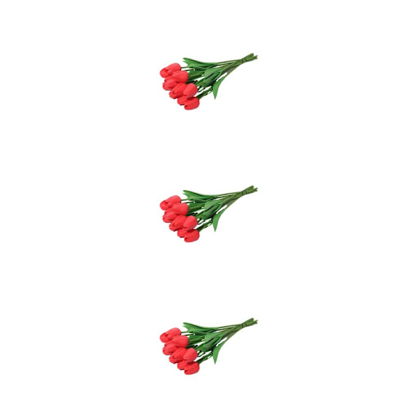 1/2/3 10påse Simulerade tulpaner Ljusa och charmiga blommor för red 3PCS