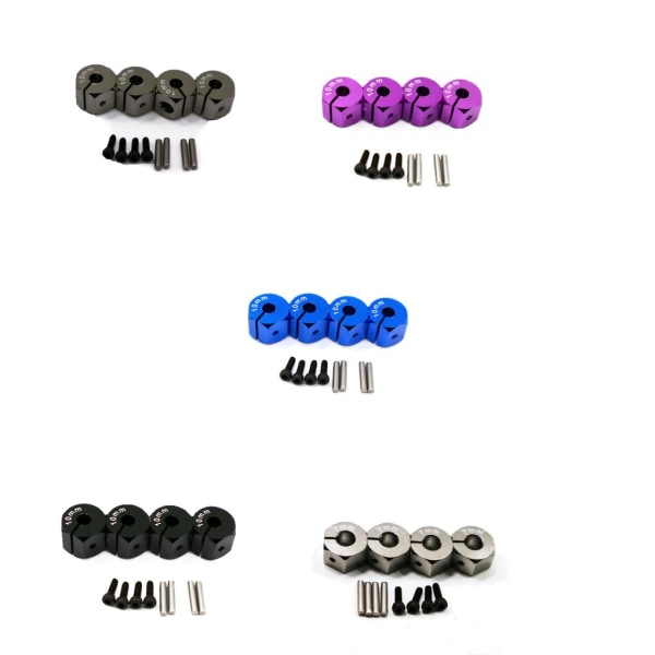RCGOFOLLOW 2st Mässing Stark Hjul Hexmontering För 1/18 Adapter Black