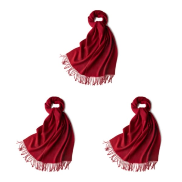1/2/3 unisex halsduk med fransar Varm och mysig tubscarf för dark red 3Set