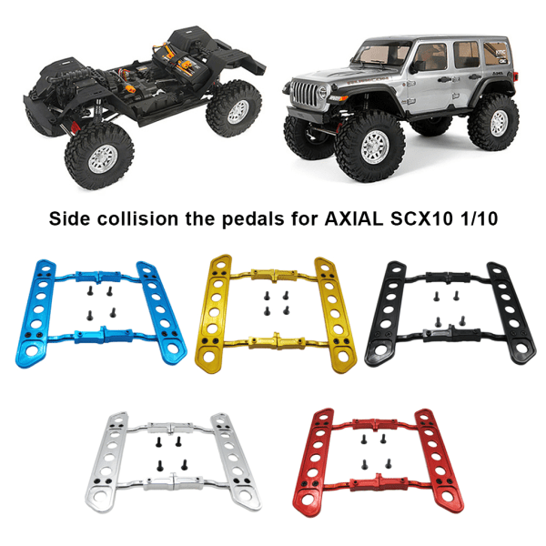 1/2/3/5 legering sidokollision Step Board pedaler för 1/10 axial Silver 1Set