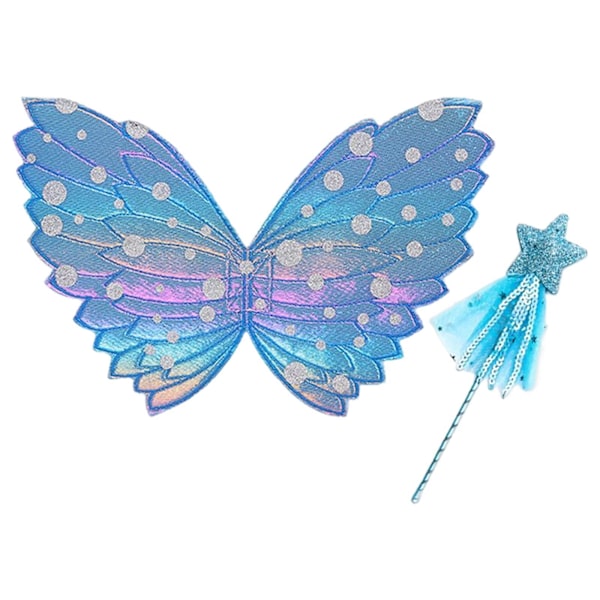 1/2/3 Fancy Dress Set Dress up Festival Girls Fairy För wings Blue 31 x 20cm 1Set