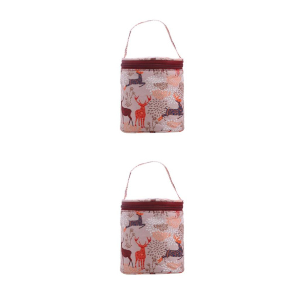 1/2 Resegarn Förvaringsväska Tote Small Holder Case Present för Deer 14 x 15cm 2Set