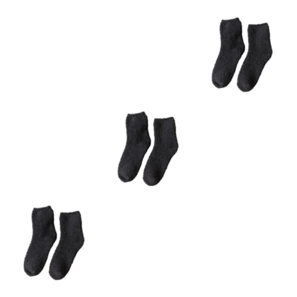 1/2/3/5 10 stycken extra tjocka och elastiska mjuka strumpor Deep Grey 3PCS