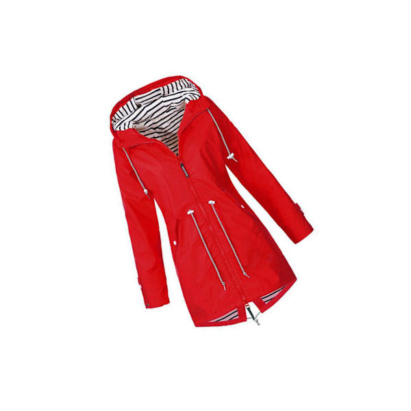 1/2/3/5 Hoodie Mjuk damjacka Vattentät regnkappa utomhus red XL 1Set