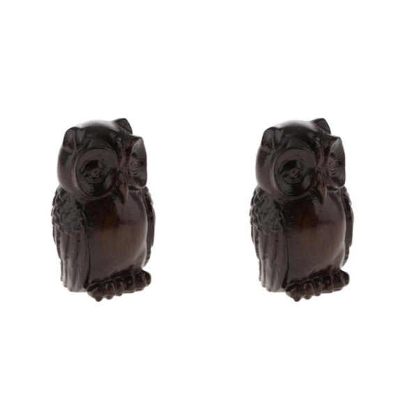 1/2/3/5 Trä Buddha Staty Staty Indien Staty Craft Ornament Owl 2Set