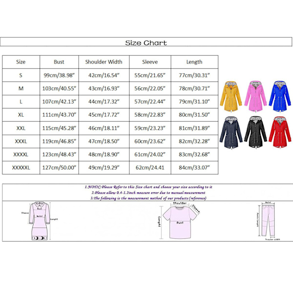 1/2/3/5 Hoodie Mjuk damjacka Vattentät regnkappa utomhus red XL 1Set