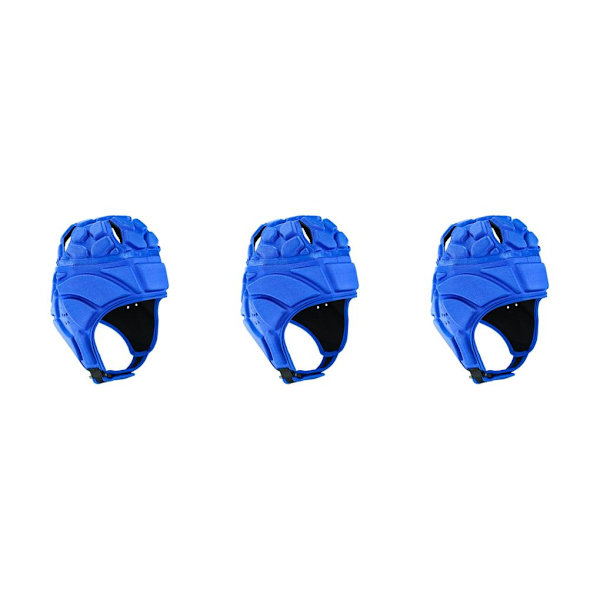 1/2/3 Rugby Huvudbonad crum Cap Hockey Head Protector Protect Hat Blue S 3PCS