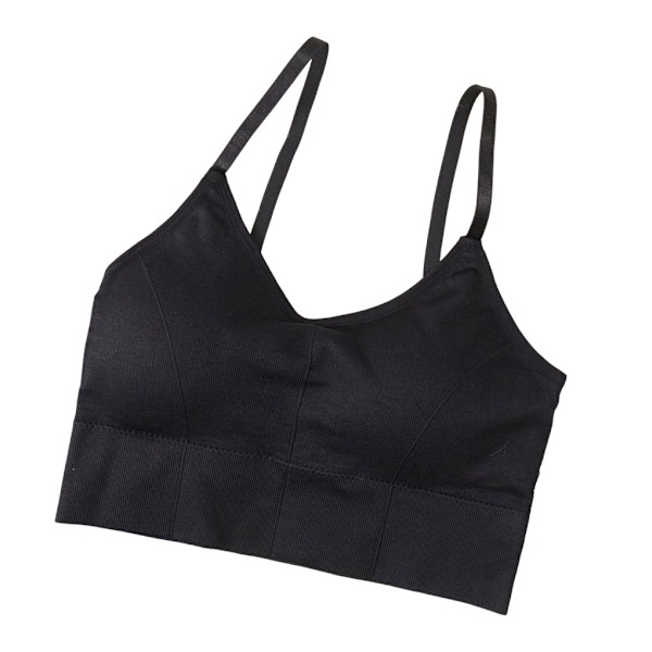 1/2/3/5 Dam Tank Crop Top BH Sexiga Underkläder Underkläder Bralette Black 2PCS