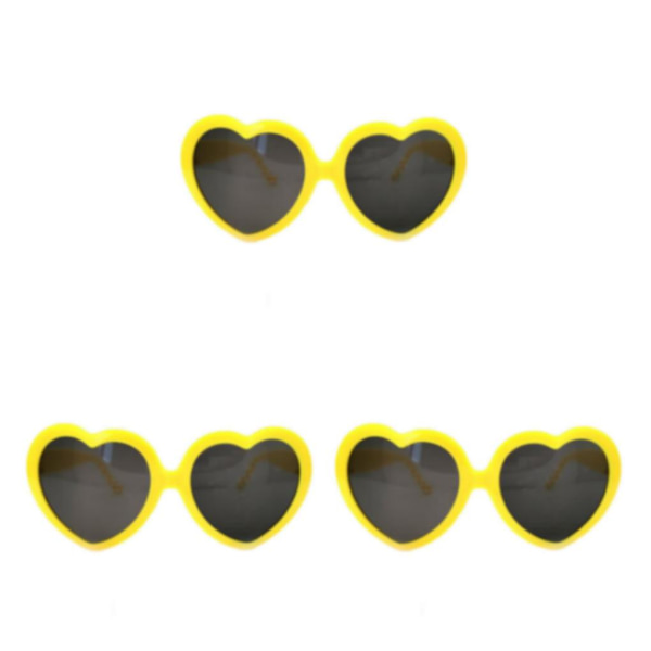 1/2/3/5 Effektglasögon Light at Night Beautiful Love Heart Yellow 14x6x13cm 3Set