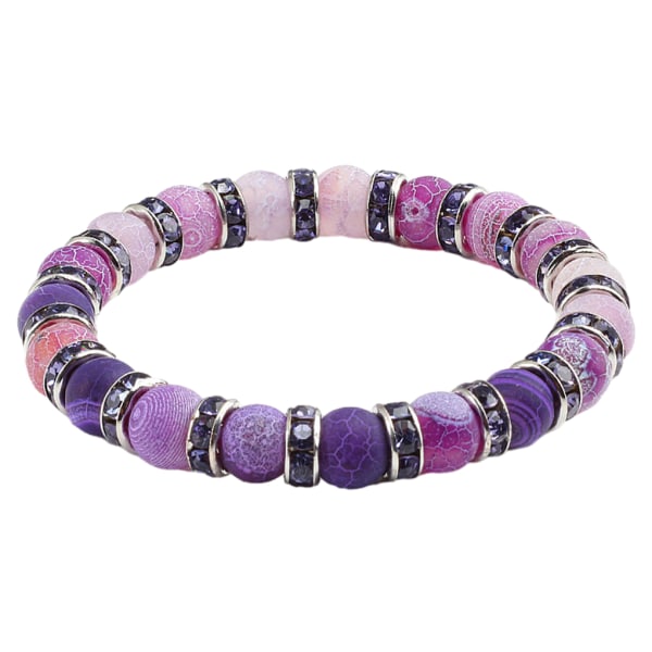 Unisex stil armband i natursten gjord med agat presentidé silver violet