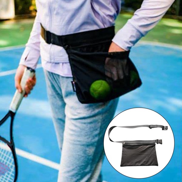 1/2 tennisbollshållare Pickleballs midja höft träningsväska påse Black 1 Pc