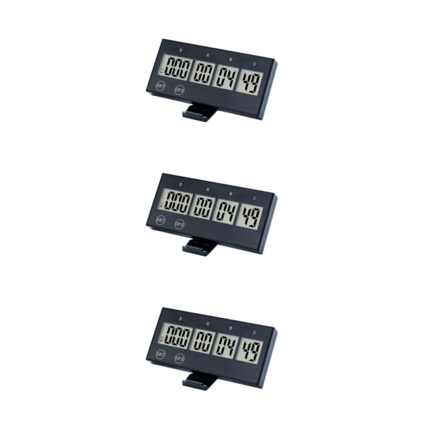 1/2/3 Elkök För Countdown Timer Hatching Bakning black 4.0x1.9x0.5 Inch 3Set