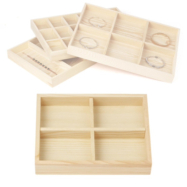 1/3/5 Smycken Display Fack Case Pärlor Hållare Ädelstensarmband 4 grids 7.87x5.91x1.38 Inch 1Set