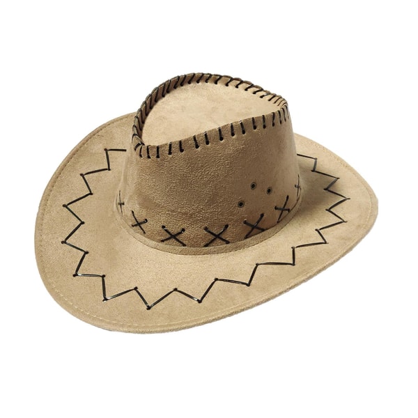 Mocka Western Cowboyhatt Stor brätte Sommar Panama Fedora Outdoor Yellow 58cm