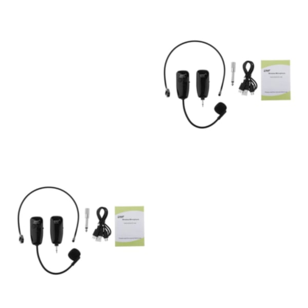 1/2 Mikrofon Headset System Head Mounted Call Center Mic För 2Set