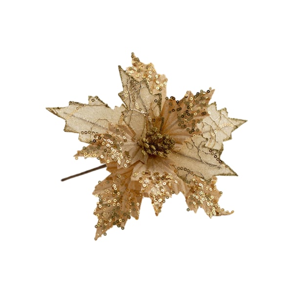 1/2/3 tyg vida tillämpningar av blommor jul för att ljusna Gold 1Set