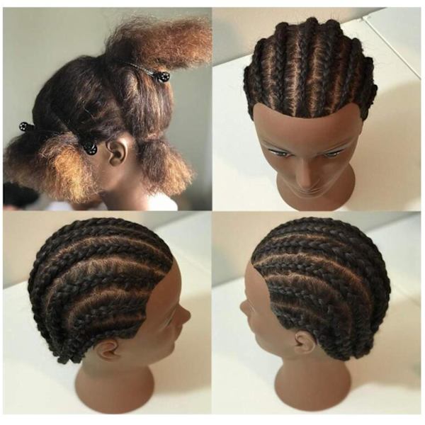 För Mångsidig Hårstyling Öva Dockhuvud Skyltdocka med Afro Light Black
