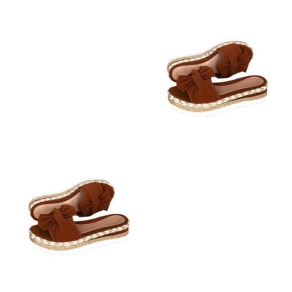 1/2 Kvinnors Plattform Skor Sommar Skor Sandal Fritidssandaler Dark Brown 43 2PCS