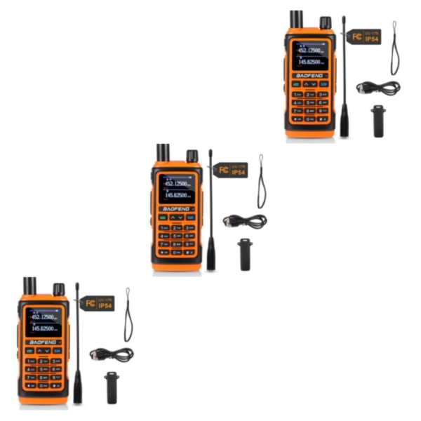1/2/3 UHF/VHF med trådlös frekvenskopiering Handhållen skinkaradio YELLOW 3Set
