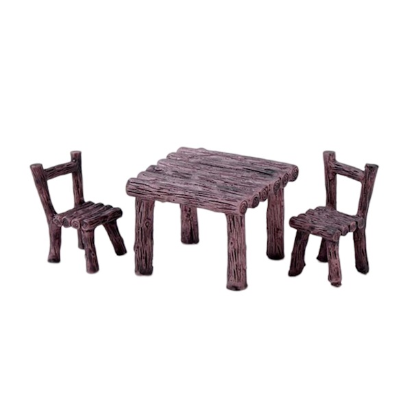 1/2/3 Bordsstolar Set Handmålad dekor för Micro Landscape Brown 1Set