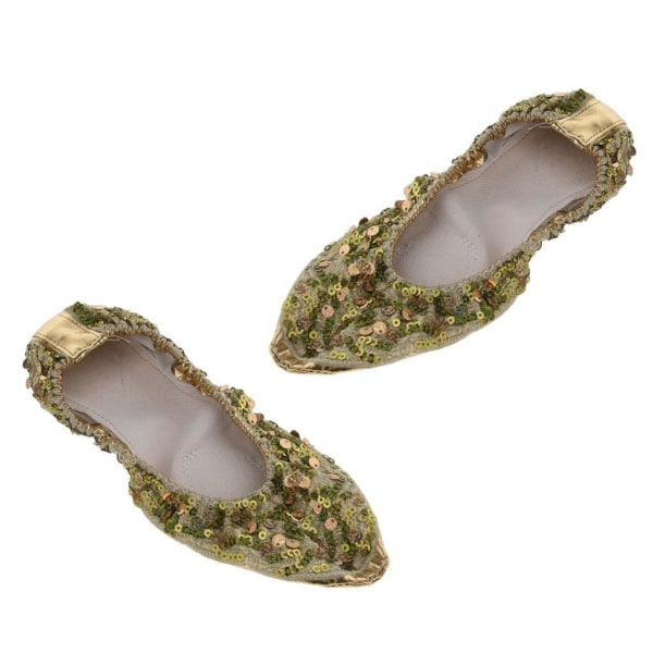 1/2/3/5 Kvinnor Tjej Magdansskor Non- För slip Soft Soles Gold M 1Set