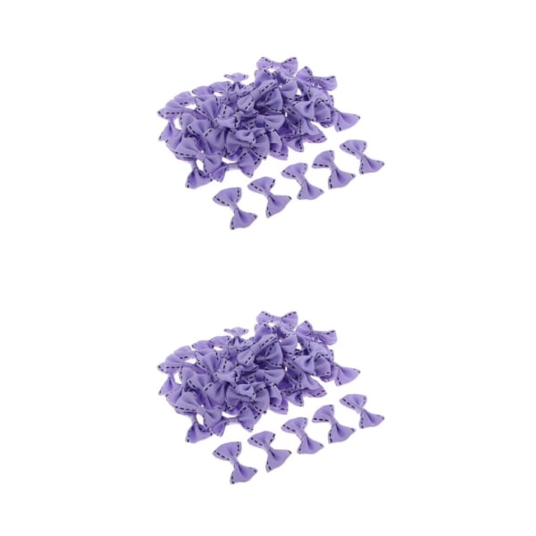 1/2/3/5 50 stycken söta satängrosettband Applikationsutsmyckningar Light Purple 3.7×2cm 2Set